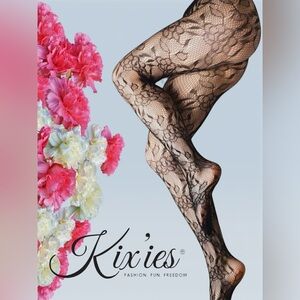 Plus Size Black Floral 🌺 Lace Women's Tights